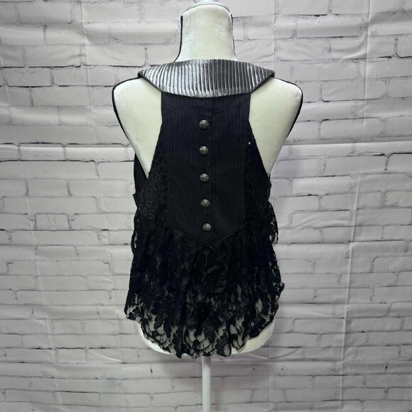 Y2K BKE Boutique Open Vest Ruffles Lace Women Size L - Picture 5 of 13